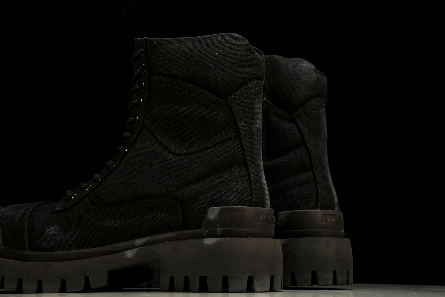 Balenciaga Distressed Combat Strike Boots