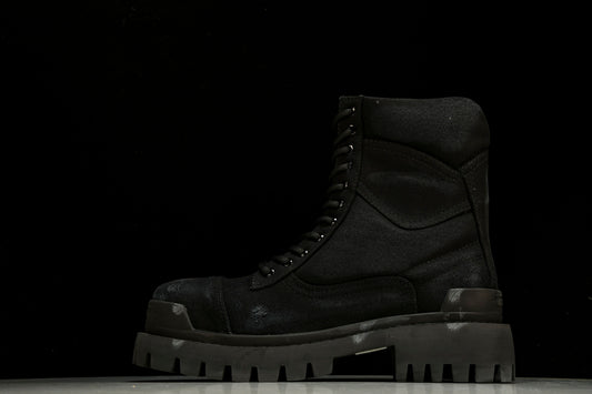 Balenciaga Distressed Combat Strike Boots