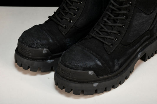 Balenciaga Distressed Combat Strike Boots