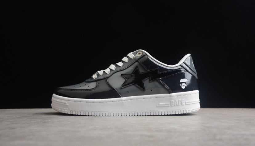 BAPE Black & Grey Patent Sta – SWGN ESSENTAILS