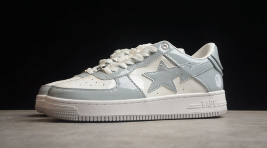 A Bathing Ape Bape Sta Patent Leather White Grey