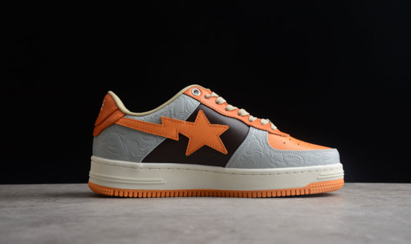 A Bathing Ape Bape Sta Low Grey Orange