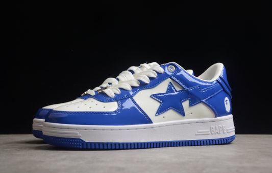 A Bathing Ape Bape Sta Patent Leather White Blue
