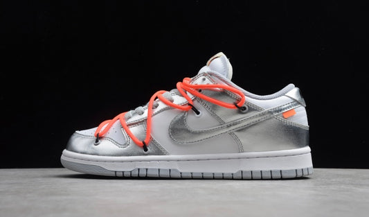 Nike Off-White × Dunk Low 'Metallic Silver'
