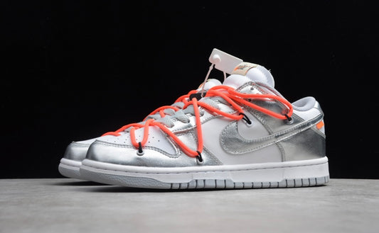 Nike Off-White × Dunk Low 'Metallic Silver'