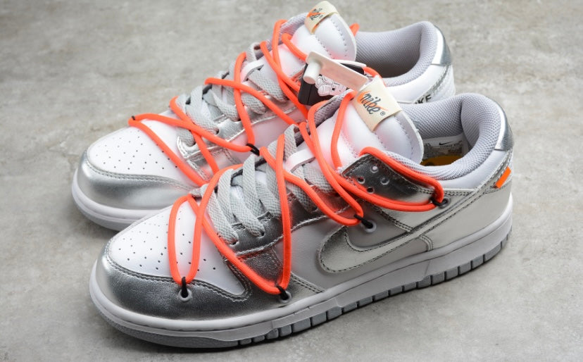 Nike Off-White × Dunk Low 'Metallic Silver'