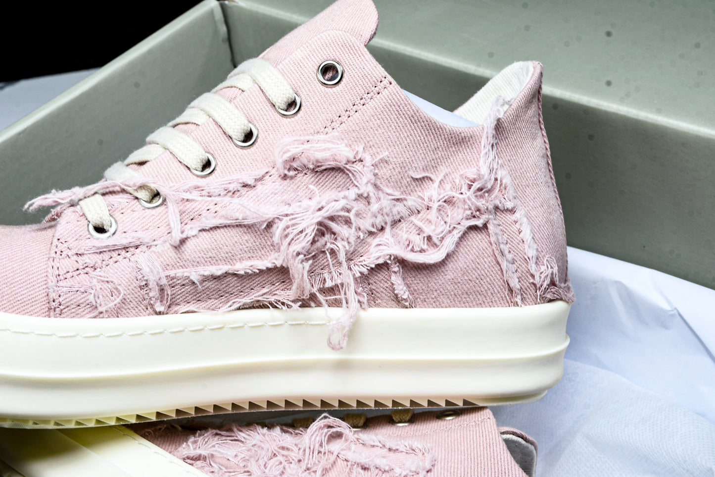 Rick Owens DRKSHDW Slashed Low "Faded Pink"