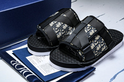 Dior Oblique Jacquard Alpha Sandals Beige/Black