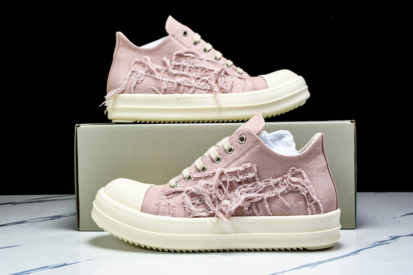 Rick Owens DRKSHDW Slashed Low "Faded Pink"