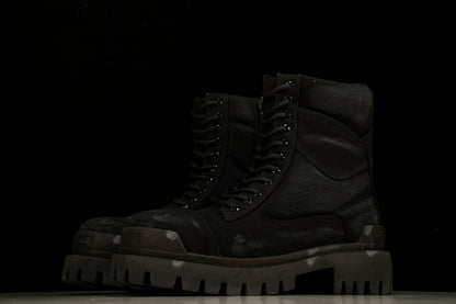 Balenciaga Distressed Combat Strike Boots