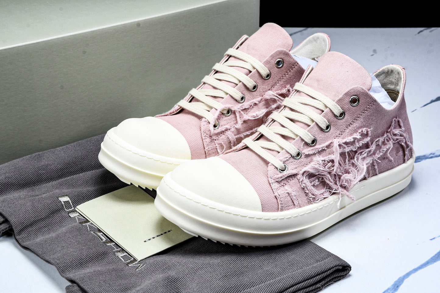 Rick Owens DRKSHDW Slashed Low "Faded Pink"