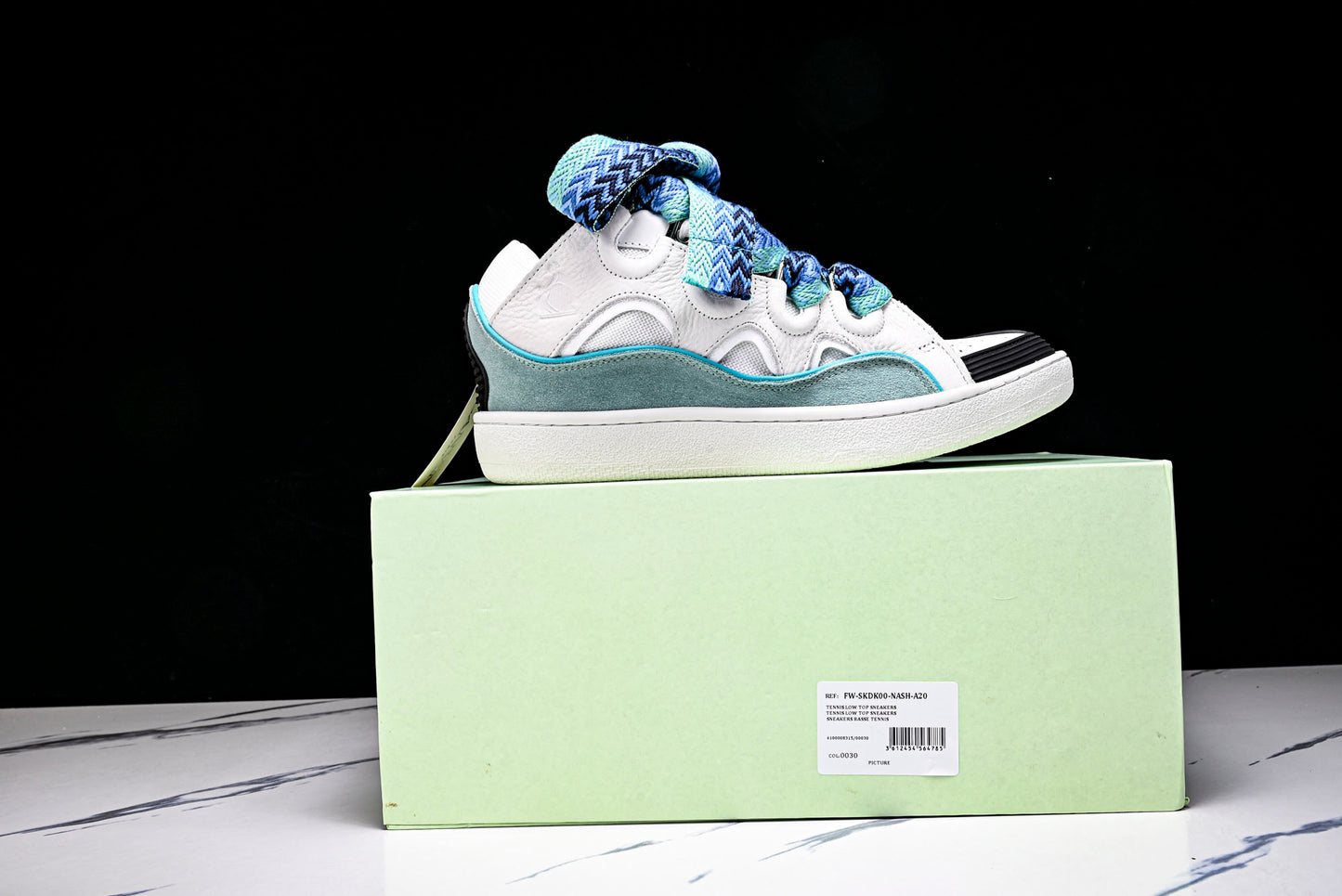 Lanvin calf suede chunky lace-up sneakers (W&B)