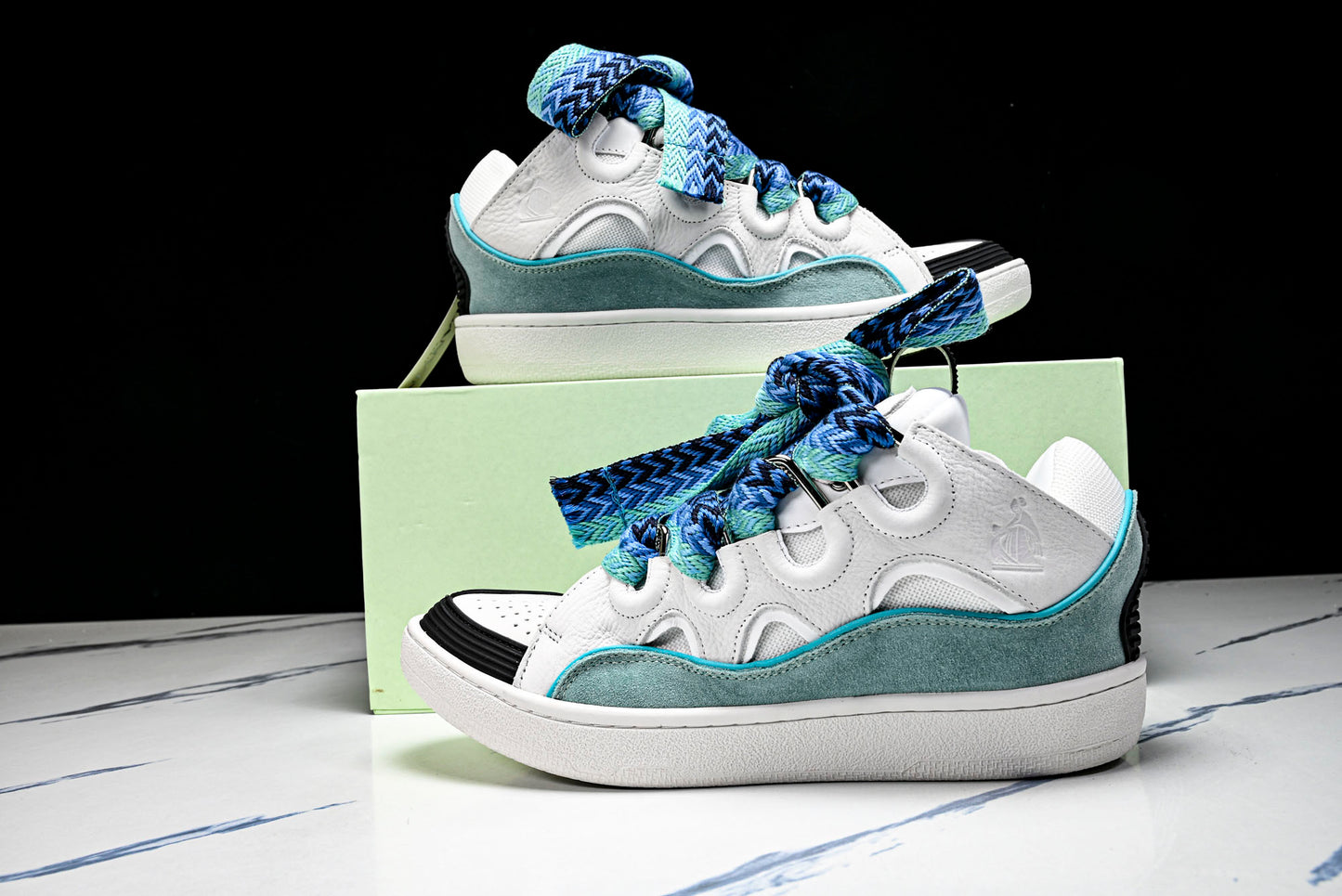 Lanvin calf suede chunky lace-up sneakers (W&B)