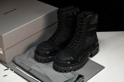 Balenciaga Distressed Combat Strike Boots