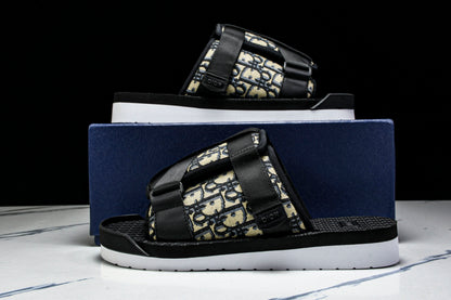 Dior Oblique Jacquard Alpha Sandals Beige/Black