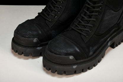 Balenciaga Distressed Combat Strike Boots