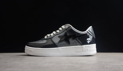 BAPE Black & Grey Patent Sta