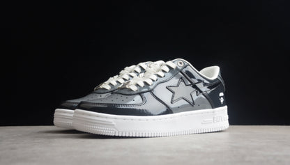 BAPE Black & Grey Patent Sta