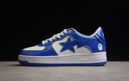 A Bathing Ape Bape Sta Patent Leather White Blue