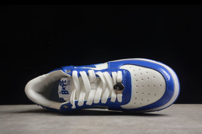 A Bathing Ape Bape Sta Patent Leather White Blue