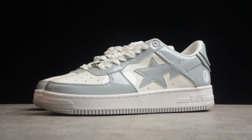 A Bathing Ape Bape Sta Patent Leather White Grey – SWGN ESSENTAILS