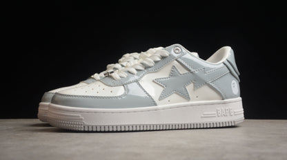 A Bathing Ape Bape Sta Patent Leather White Grey