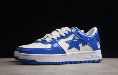 A Bathing Ape Bape Sta Patent Leather White Blue