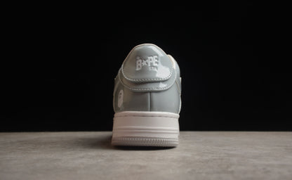 A Bathing Ape Bape Sta Patent Leather White Grey
